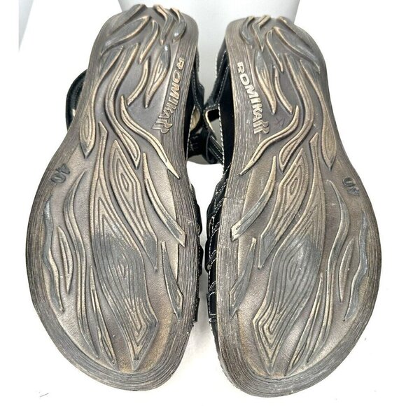 Romika Leather Sandals Slingback Summer Strappy Shoes Black Women Sz 40 US 9/9.5 - Picture 9 of 14